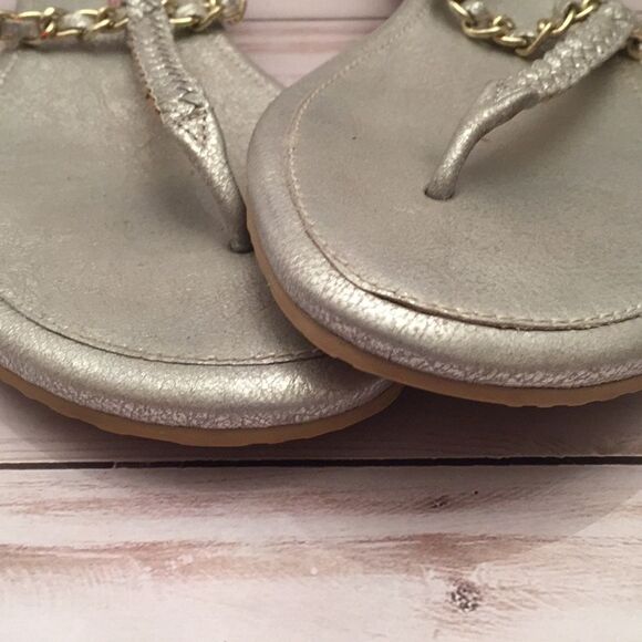 Elaine Turner Silver Braid/Chain Thong Sandal - Picture 6 of 8